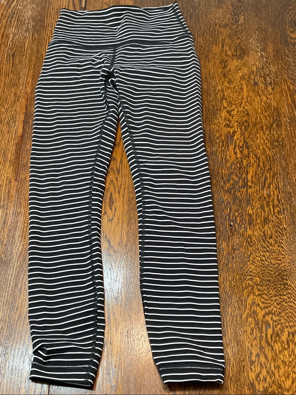 lululemon athletica Black and White Striped Kids Leggings